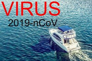 concepto de coronavirus cuarentena, nuevo virus - COVID-19, bote, barco, antecedentes foto