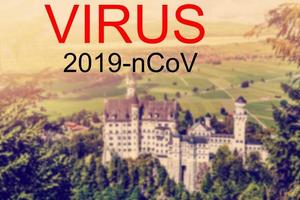 Coronavirus quarantine in Europe. Concept. Economy and financial markets affected by corona virus outbreak and pandemic fears. Digital montage. photo