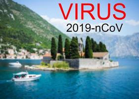 Montenegro and Coronavirus 2019-nCoV alert sign. Concept of high probability of novel coronavirus outbreak through traveling tourists photo