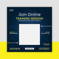Digital marketing live webinar and corporate social media post template vector