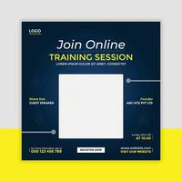 Digital marketing live webinar and corporate social media post template vector