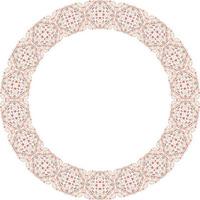 Decorative round frame with floral pattern. Elegant element for design in Eastern style, place for text. Floral border. Lace illustration for invitations and greeting cards. vector