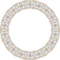 Decorative round frame with floral pattern. Elegant element for design in Eastern style, place for text. Floral border. Lace illustration for invitations and greeting cards. vector