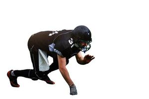 one caucasian american football player man catching receiving in silhouette studio isolated on white background photo