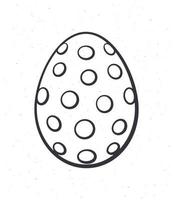 Outline doodle of Easter egg with dotted pattern vector