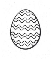 Outline doodle of Easter egg with zigzag pattern vector