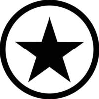 Star icon button . Black star in circle vector illustration in black isolated on white background.