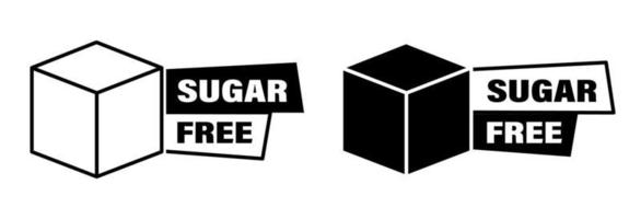 Sugar free. Two round icons in black and white colors vector