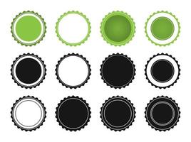 Set of simple flat round stamps vector