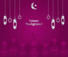 Purple Background With Silver Islamic Element Design vector