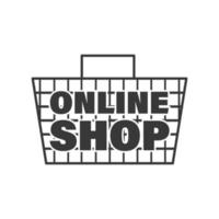 línea compras cesta icono. concepción de digital márketing vector