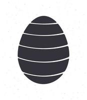 Silhouette of Easter egg with stripped pattern vector