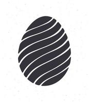 Silhouette of Easter egg with spiral pattern vector