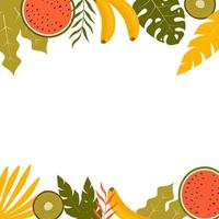 tropical border frame vector