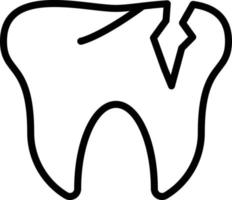 Vector Design Broken Tooth Icon Style