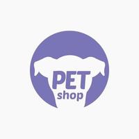 amor perro y gato sentado logo diseño modelo vector