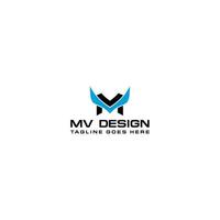 Initial letter MM MU UM MV VM minimalist logo design vector