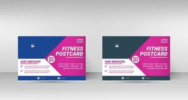 Gym Postcard Design Template. vector