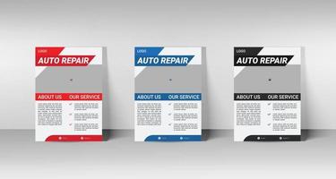 Car Repair Service Flyer Design Template. vector