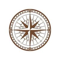 Vintage compass wind rose navigation maritime sign vector