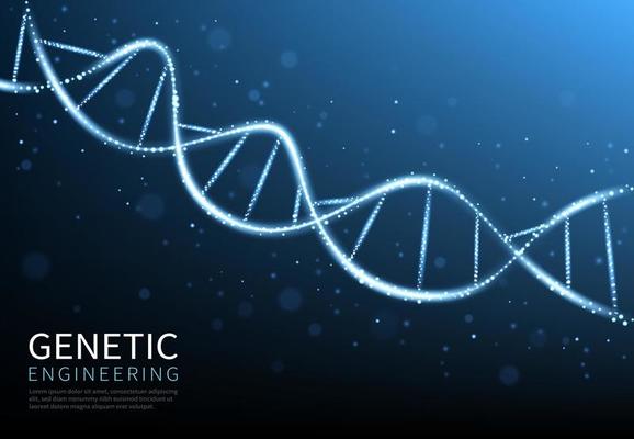 Glow DNA helix, cell or molecule genes background