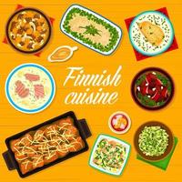 Finnish cuisine menu page cover vector template