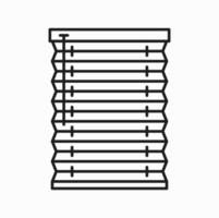 Window horizontal blind, roller shade line icon vector