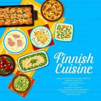 finlandés cocina comida menú cubrir vector modelo