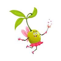 Cartoon Halloween olive fairy veggies character vector