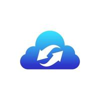 illustartion icon cloud with gradient colour concept computing technology suitable for logo and more. vector