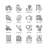 médico vector contorno icono diseño ilustración. médico símbolo en blanco antecedentes eps 10 archivo conjunto 2