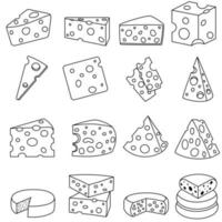 queso icono vector colocar. Leche producto ilustración firmar recopilación. comida símbolo. queso granja logo.