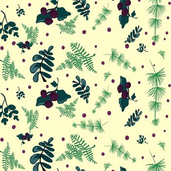 sin costura modelo con pantano tema conos hojas y fem vector