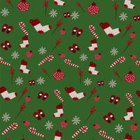 Christmas time pattern red and green seamless background vector