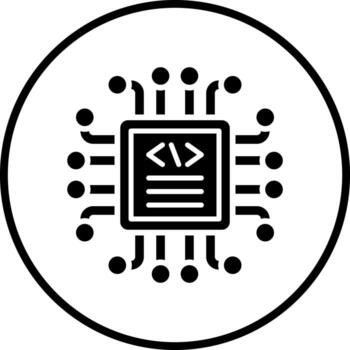 Vector Design Code Processor Vector Icon Style