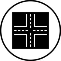 Vector Design Four Way Intersection Vector Icon Style