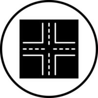 Vector Design Four Way Intersection Vector Icon Style