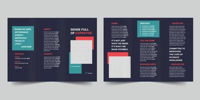 Business Consultant trifold brochure template,  flyer vector layout Trifold mockup Pro Vector