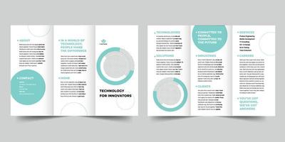 IT Software trifold brochure template,  flyer vector layout Trifold mockup Pro Vector