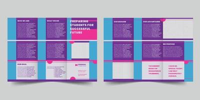 Education trifold brochure template,  flyer vector layout Trifold mockup Pro Vector