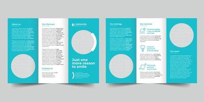 Dental Clinic trifold brochure template,  flyer vector layout Trifold mockup Pro Vector