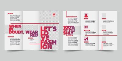 Fashion Designer trifold brochure template,  flyer vector layout Trifold mockup Pro Vector