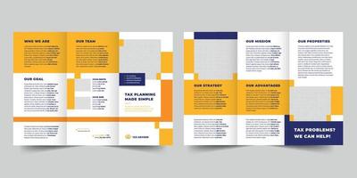 Tax Advisor trifold brochure template,  flyer vector layout Trifold mockup Pro Vector