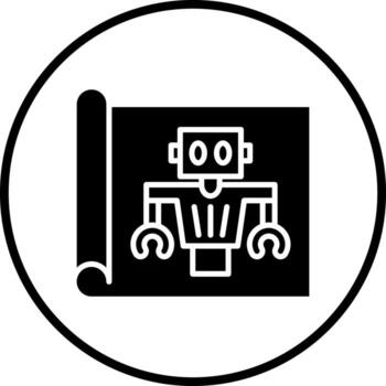 Vector Design Robot Blueprint Vector Icon Style