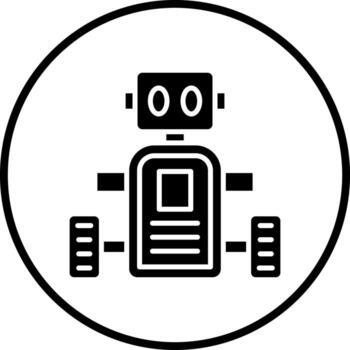 vector diseño móvil robot vector icono estilo