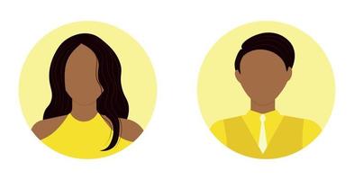 Man and woman avatar icons for profile vector