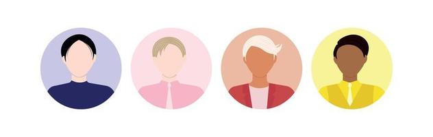 Men avatars set vector