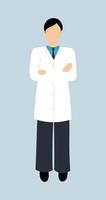 Male doctor in a white medical coat. Vector illustration