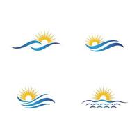 Water wave icon vector