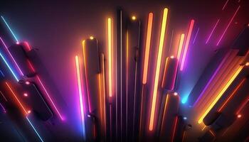 Futuristic background with colorful glowing abstract neon lights. photo